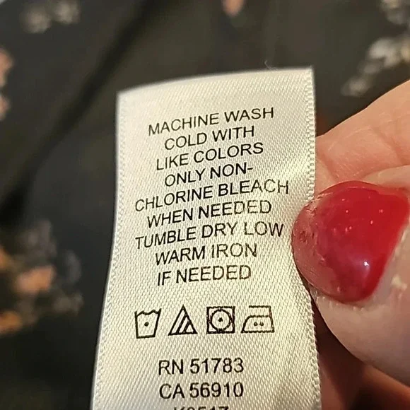 Maurices Black Floral Blouse with Cross wrap style - Picture 3 of 5